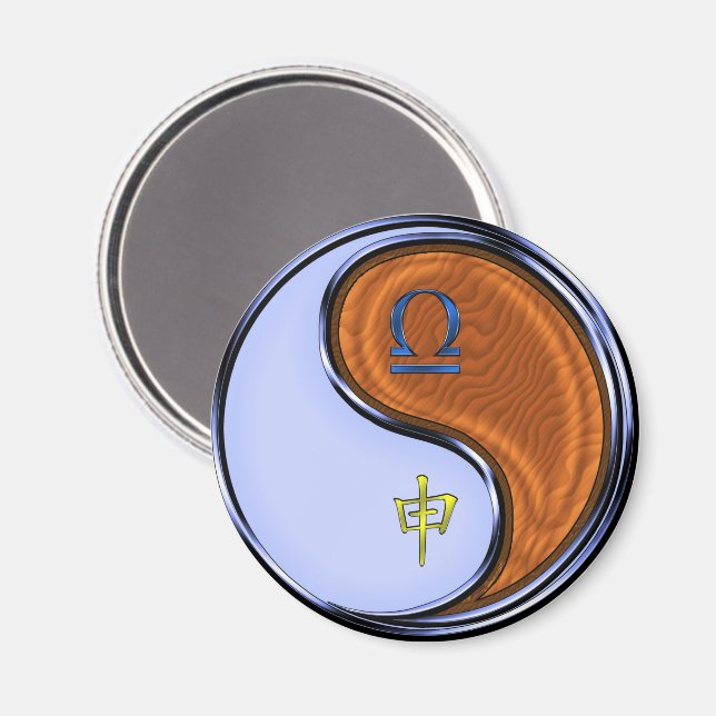 Libra & Wood Monkey Magnet (Front/Back)