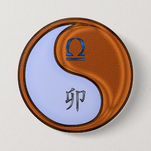 Libra & Wood Rabbit 7.5 Cm Round Badge