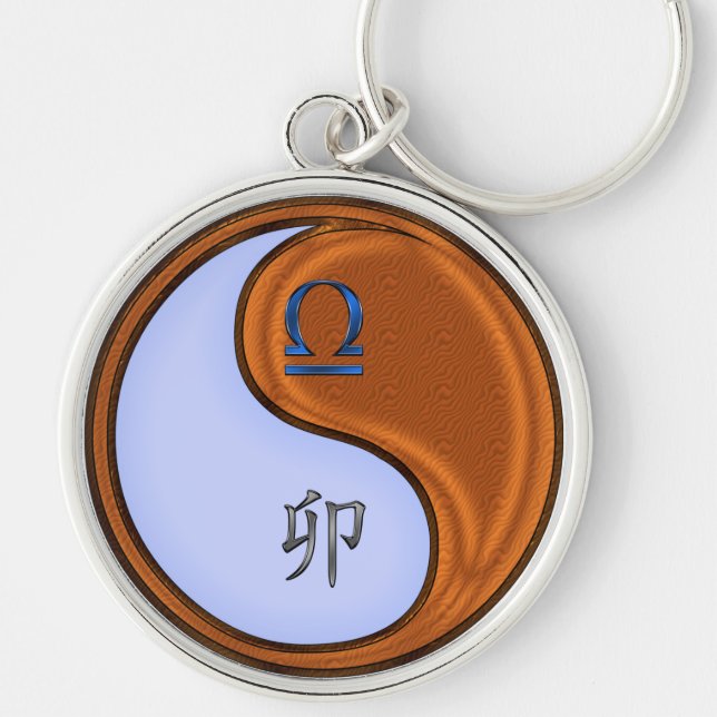 Libra & Wood Rabbit Key Ring (Front)