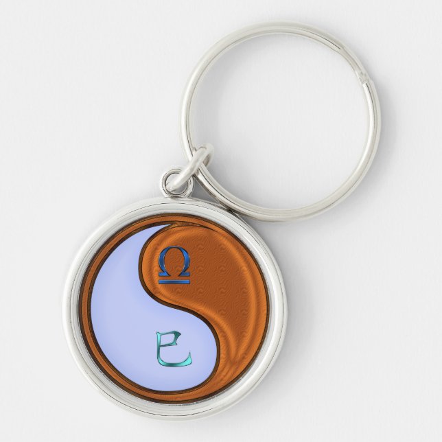 Libra & Wood Snake Key Ring (Front)