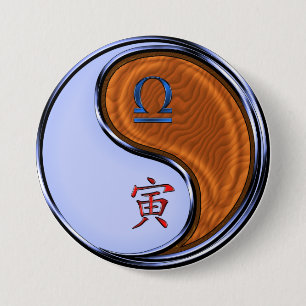 Libra & Wood Tiger 7.5 Cm Round Badge