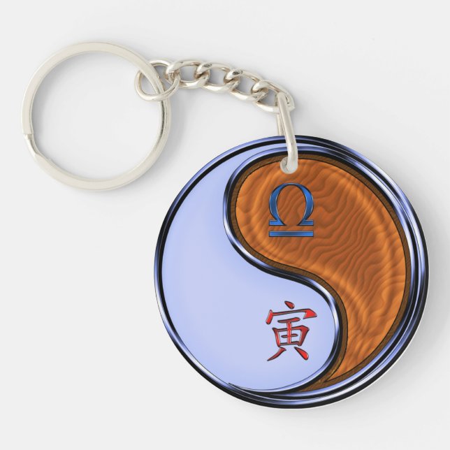 Libra & Wood Tiger Key Ring (Front)