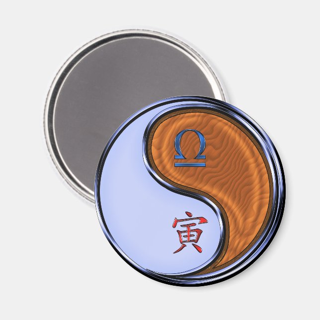 Libra & Wood Tiger Magnet (Front/Back)