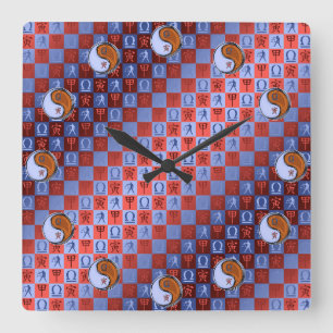 Libra & Wood Tiger Square Wall Clock