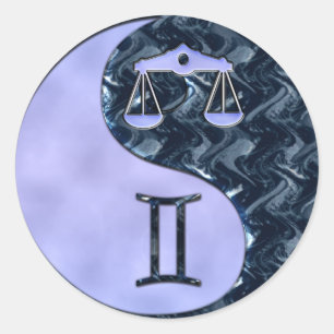 Libra Yin Yang Classic Round Sticker