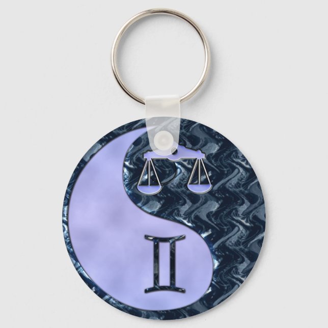 Libra Yin Yang Key Ring (Front)