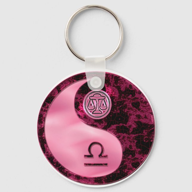 Libra Yin Yang Key Ring (Front)