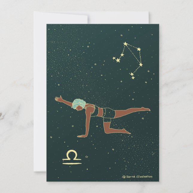 Libra Yoga Girl Birthday Card (Front)