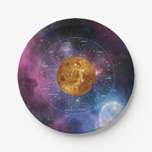 Libra Zodiac Astrological Sign - Planet Venus Paper Plate