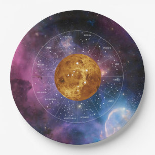 Libra Zodiac Astrological Sign - Planet Venus Paper Plate