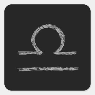 Libra. Zodiac Astrological Sign. Square Sticker