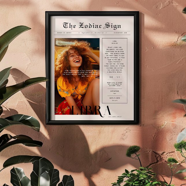 Libra | Zodiac Astrology Photo Newspaper Poster (Creator Uploaded)