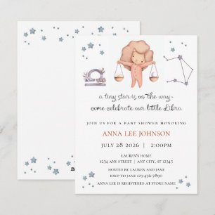 Libra Zodiac Baby Shower Invitation