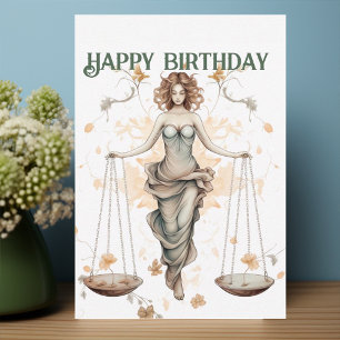Libra zodiac birthday  card