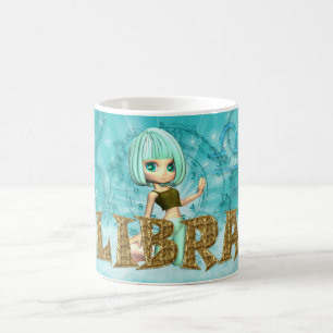 Libra Zodiac Birthday card with cutie pie Aquamari Coffee Mug