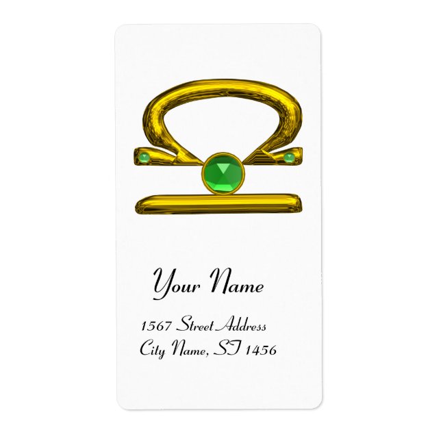 LIBRA ZODIAC BIRTHDAY Green Emerald Gold (Front)