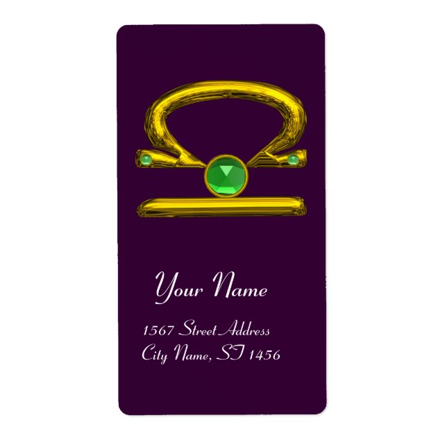 LIBRA ZODIAC BIRTHDAY Green Emerald Gold (Front)