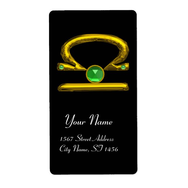 LIBRA ZODIAC BIRTHDAY Green Emerald Gold (Front)