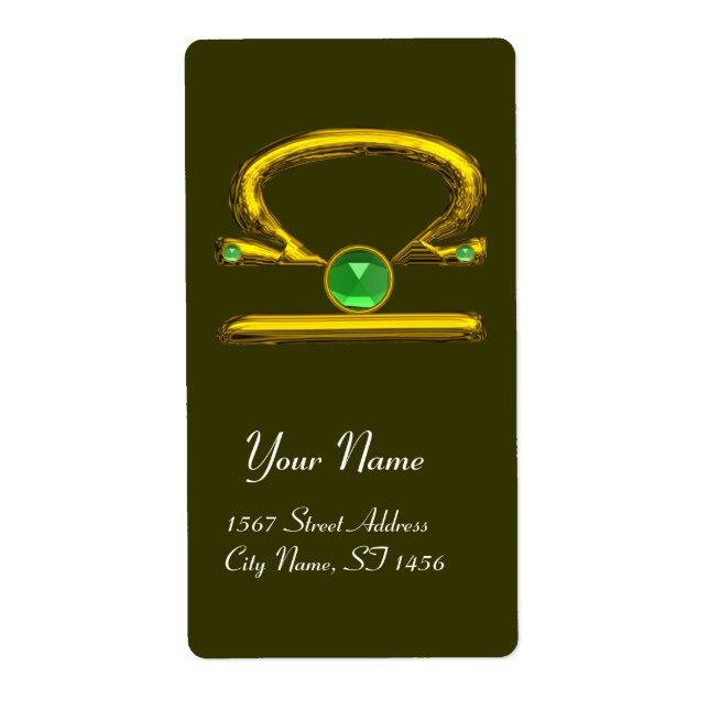 LIBRA ZODIAC BIRTHDAY Green Emerald Gold (Front)