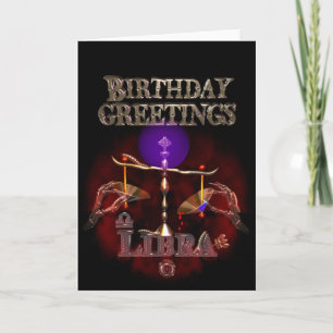 Libra Zodiac Birthday Greetings by Valxart Card