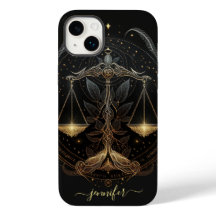 Libra zodiac black and gold Case-Mate iPhone case