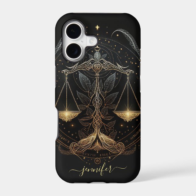 Libra zodiac black and gold Case-Mate iPhone case (Back)