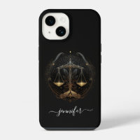 Libra zodiac black and gold Case-Mate iPhone case