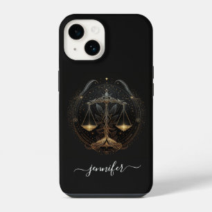 Libra zodiac black and gold Case-Mate iPhone case
