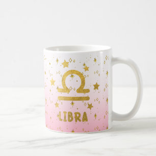 Libra Zodiac Blue and Gold Astrology Mug