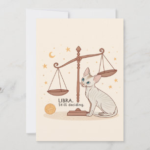 Libra Zodiac Cat Balance Still Deciding Art Holiday Card