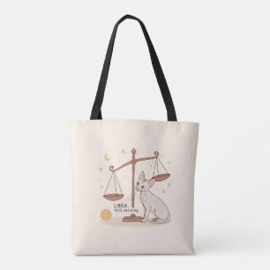 Libra Zodiac Cat Balance Still Deciding Art Tote Bag