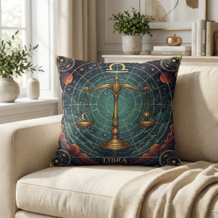 Libra Zodiac Celestial Cushion