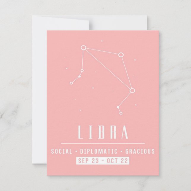 Libra zodiac colour- Cute Libra Zodiac Lover Gift Invitation (Front)