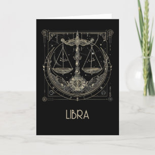 Libra Zodiac Constellation Blank Folded Card