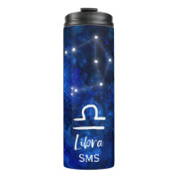 Libra Zodiac Constellation Blue Galaxy Monogram