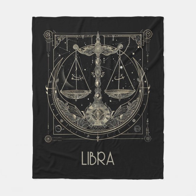 Libra Zodiac Constellation Fleece Blanket (Front)