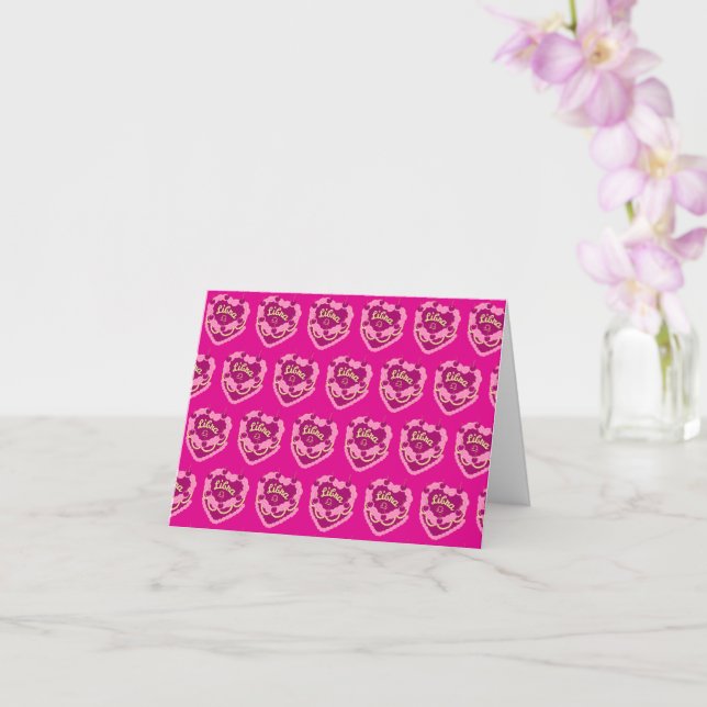 Libra Zodiac Coquette Heart Birthday Cake Card (Orchid)