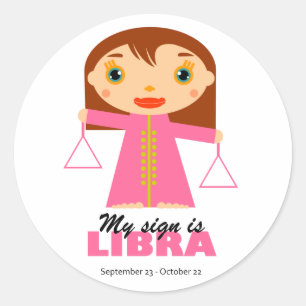 Libra Zodiac for Kids Classic Round Sticker