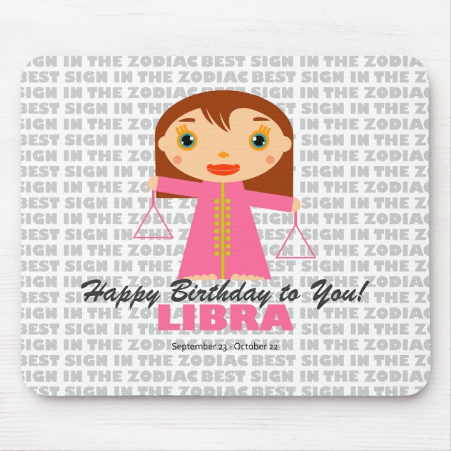 Libra Zodiac for Kids Mouse Mat (Front)