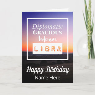 Libra Zodiac Fun Characteristics Birthday Card