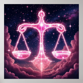 Libra Zodiac Gift With Celestial Elegance Poster