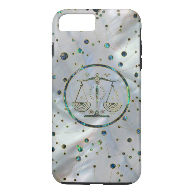 Libra Zodiac Gold Abalone on Constellation Case-Mate iPhone Case (Back)