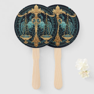 Libra zodiac hand fan