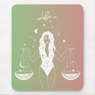 Libra zodiac horoscope star sign gradient mouse mat
