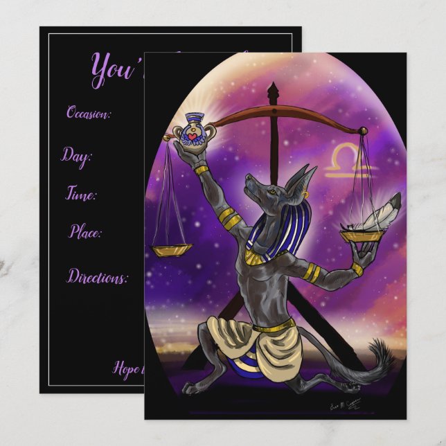 Libra Zodiac Invitations (Front/Back)