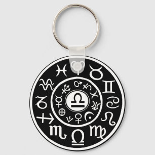 Libra Zodiac Key Ring
