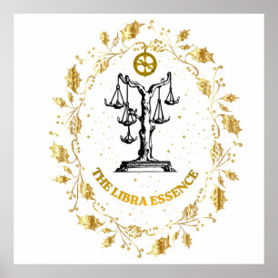 Libra Zodiac Luxury Aesthetic Stars Art Poster