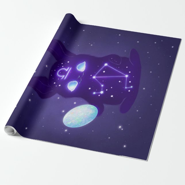 Libra Zodiac Monster - Funny Libra Zodiac Lover Wrapping Paper (Unrolled)