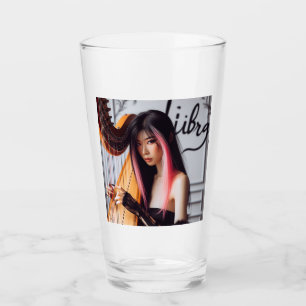 Libra Zodiac Musician Harp Glass
