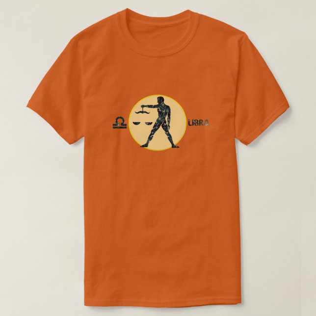 Libra Zodiac Opal colour Designer T-Shirt (Design Front)